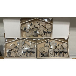 Jue pakken med 3 pakker super fine Jule figur i Træ