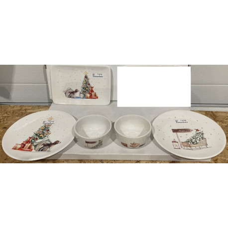 Jule pakken med 6 Luksus Porcelæns fade & skåle
