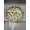 Jule Salg at 1 Super flot Perle Ring i Træ med led lys