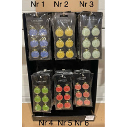 super søde Danse Jule Deco med kugler indeni i 6 farver med 6.stk på hvert ark