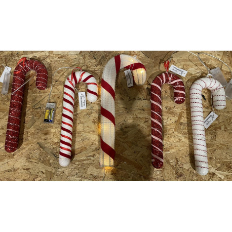 Jule salg at 5 stk Extreme flotte Julestokke med glimmer og led lys