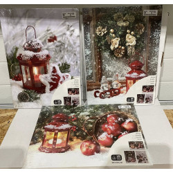 1 Jule lot med 3 store Jule billeder med led lys 28X38 cm