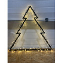Stor Super flot Sort Metal Jule Træ med LED Lys. Til 220.V
