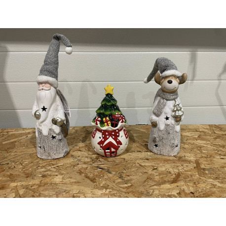 2 stk Super flotte Jule Nisser i Resin og porcelæn