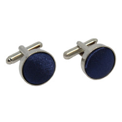 Navyblå Stof Manchetknapper