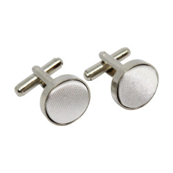 Hvide Stof Manchetknapper