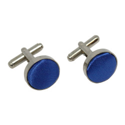 Blå Stof Manchetknapper