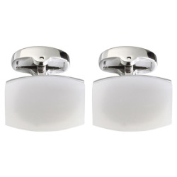 Hvid/Sølv Marmorlook Manchetknapper