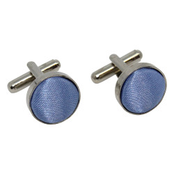 Himmelblå Stof Manchetknapper