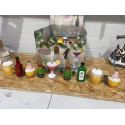 1 Display med 62 stk Jule / Nytårs Deco i plast i H & S