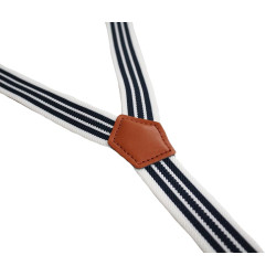 Hvid/Marineblå Stribet Seler S-034