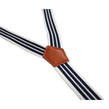 Hvid/Marineblå Stribet Seler S-034