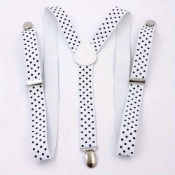 Herrer & Dame Sele i Hvid med sorte prikker - S-043