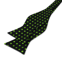 Sort Mønstret Selvbinder Butterfly med Neongrønne Prikker