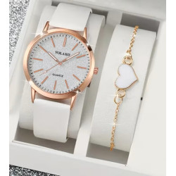 Et super flot & elegant dameur med et smykke i sæt i Hvid