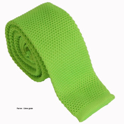 Limegrøn strikket slips