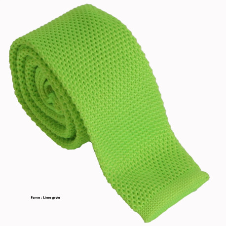 Limegrøn strikket slips