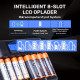 Power KAN 8-plads smart batterilader med LCD-display & USB-C-kabel