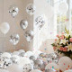 1 ballonsæt med 26 stk hvid / sølvglitter balloner