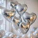 10-tommers sølvfarvede hjerte-folieballoner, campingtema til festdekorationer