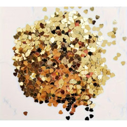 1 pose med 22000 Gyldne Hjerteformede Konfetti Glitter og Pailletter