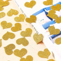 100 stk Dobbelt siddet hjerteformet Gyldent Glitter Hjerte Konfetti
