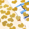 100 stk Dobbelt siddet hjerteformet Gyldent Glitter Hjerte Konfetti