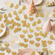 100 stk Dobbelt siddet hjerteformet Gyldent Glitter Hjerte Konfetti