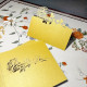 Premium 3D Rose Bordkort / Navnekort i smuk Gold farve med Rose