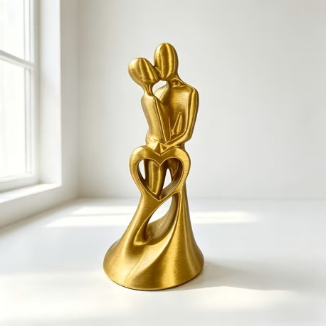 Romantisk kyssende Parstatue i 3D-printet figur