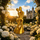 Romantisk kyssende Parstatue i 3D-printet figur