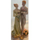 Super flot Topkagefigur brudepar med Roser & Guld Deco i Resin