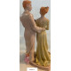 Super flot Topkagefigur brudepar med Roser & Guld Deco i Resin