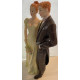 Stor & Super flot Topkagefigur brudepar med brude buket i Resin