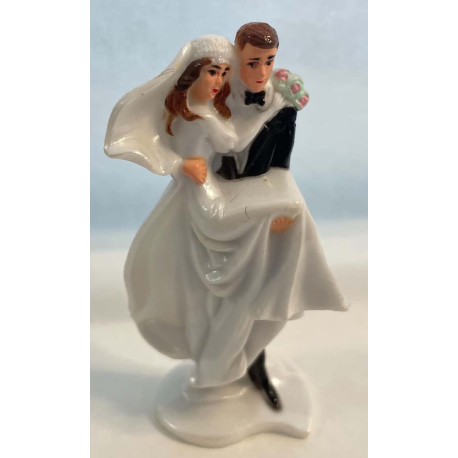 Topkagefigur eller dekorationsfigur, brudepar. Ideel pynt til kage eller bord til dit bryllup.