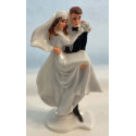 Topkagefigur eller dekorationsfigur, brudepar. Ideel pynt til kage eller bord til dit bryllup.
