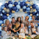 Den helt store fest pakke med 106 stk. Marineblå Lyseblå Metallic Gylden Blå Ballonbue Kit