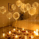 26 stk. sæt (13 stk. balloner og 13 stk. lyskæde) transparente Bobo festballoner med LED-lys