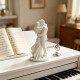 Europæisk Romantisk Par Krammer Ornament 3D Printet Hvid Statue
