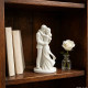 Europæisk Romantisk Par Krammer Ornament 3D Printet Hvid Statue