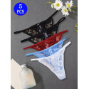 5 stk. Super søde & Sexede Semi-Gennemsigtige Blonde-G-strenge
