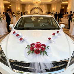 Smukt smuk Bryllups Dekoration Kunstige Rose Blomster med Suge kopper til Bilen