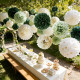 21 stk. Salvegrøn Serie Papirblomster Kuglesæt