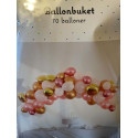 Ballonbuket med 70 balloner i flotte farver
