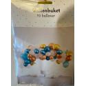 Ballonbuket med 70 balloner i flotte farver