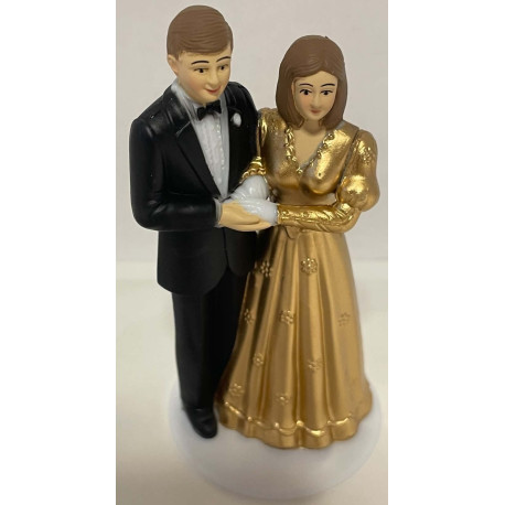 Bryllupskage figur i resin med flot brudepar
