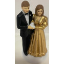 Bryllupskage figur i resin med flot brudepar