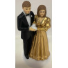 Bryllupskage figur i resin med flot brudepar