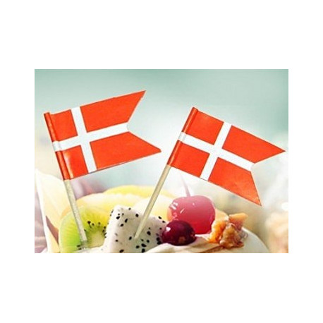 Flag med dannebrog på træpinde - Danske miniatureflag