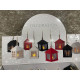 Salg af 1 Display med 24 Metal Jule Huse med led lys i
